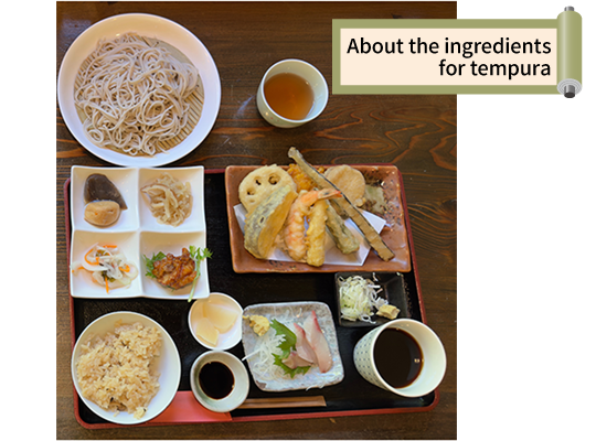 About the ingredients for tempura